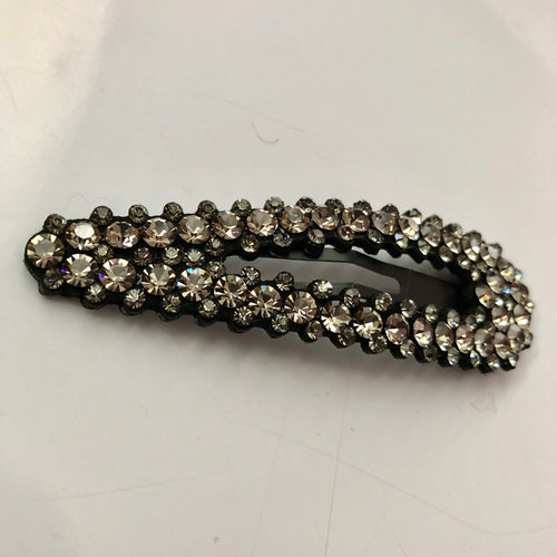 3” gray diamanté snap clip