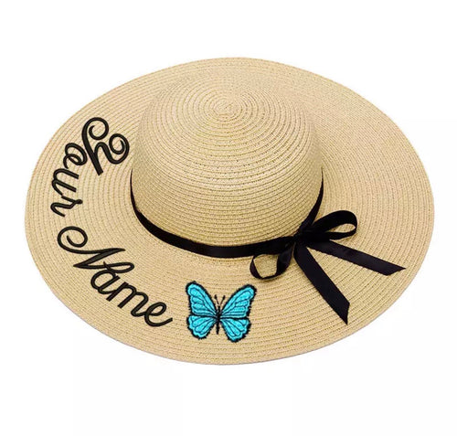 Custom bow and butterfly embroidered hat
